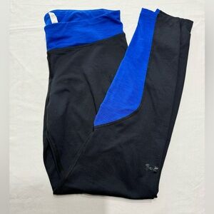 Under Armour ColdGear Leggings Womens Large Black with Blue accent